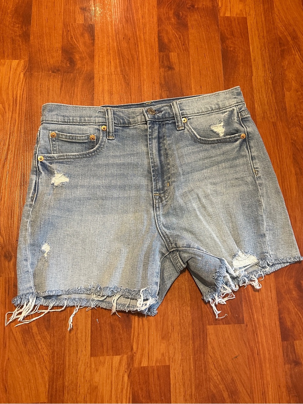 GAP Light Blue Distressed Denim Shorts size 8R